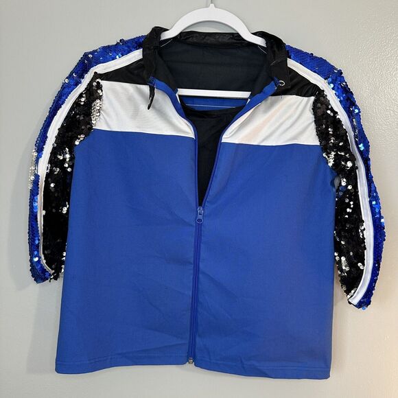 Weissam Child XL 3 Pcs Hip Hop Dance Costume Jacket Pants Bartlett Bra Sequins - Picture 4 of 16